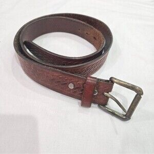 Brushy Creek tooled leather Belt Textured Size 38